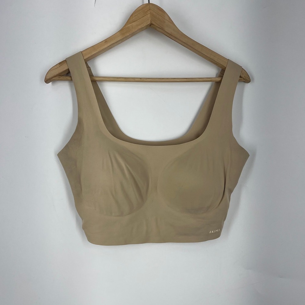 SKIMS Womens Seamless Scoop‎ Neck Bralette Sand Beige Wireless Bra - Picture 2 of 12